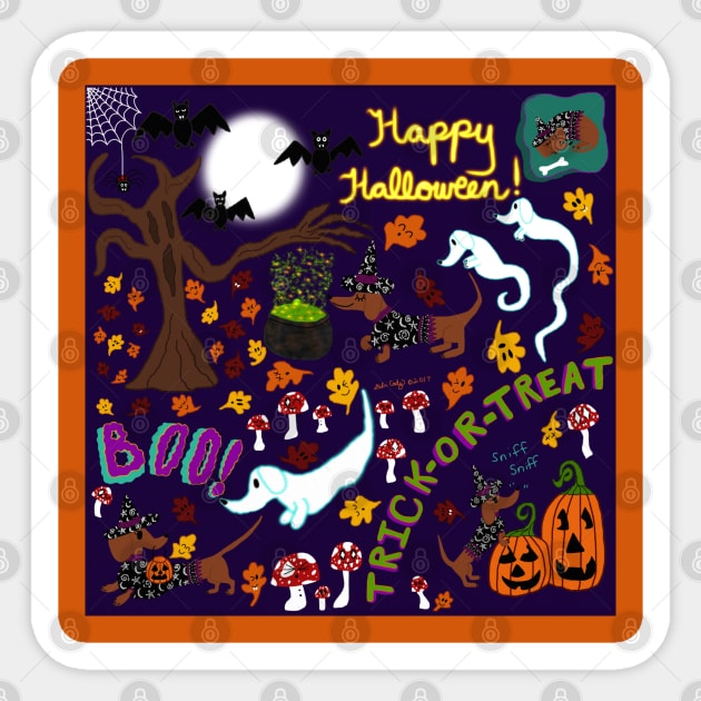 Diva Dachshund’s Halloween Sticker by DebiCady